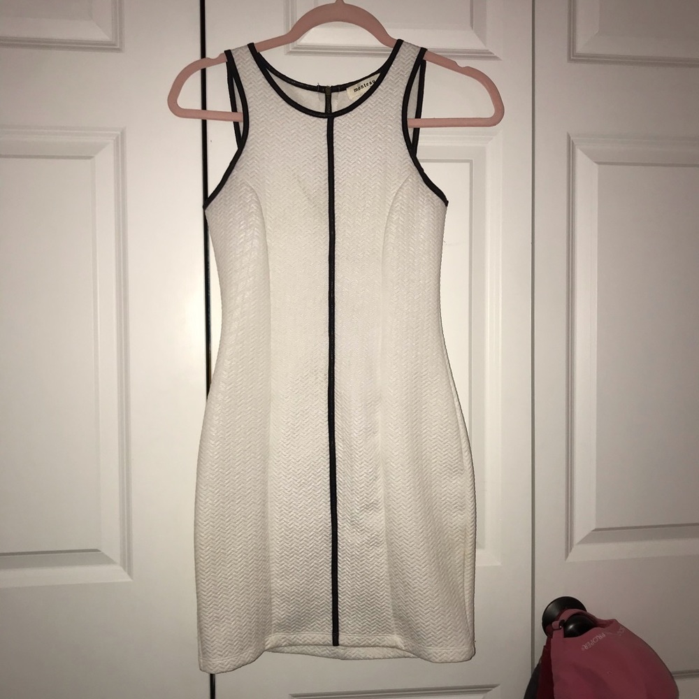 White dress with black detailing